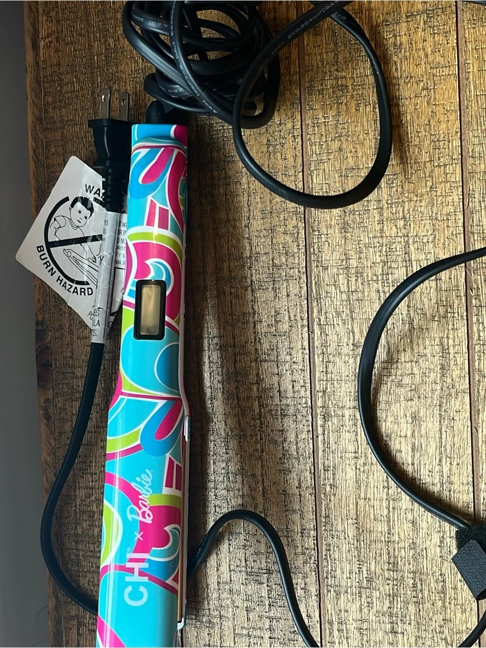 CHIxBarbie Colorful Ceramic Flat Iron - Pink/Blue/Green